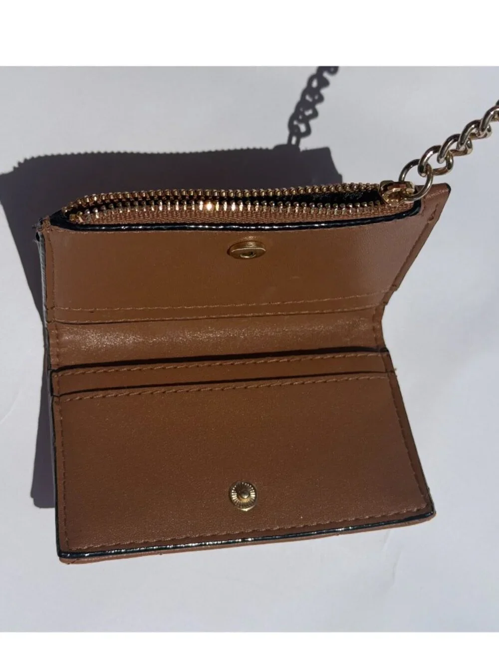 Victoria's Secret Quilted Zip Card Wallet in Camel Brown - Picture 4 of 6